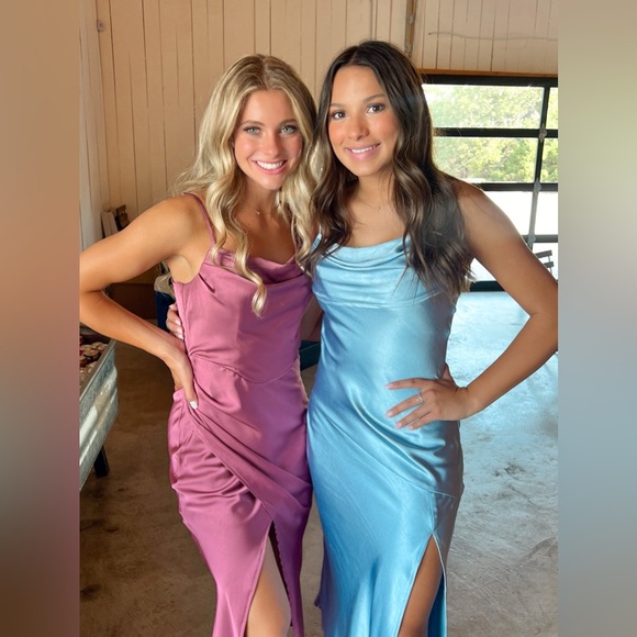 Pink satin midi dress!!! - Picture 1 of 4